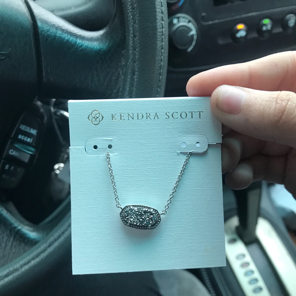 Gray drusy necklace